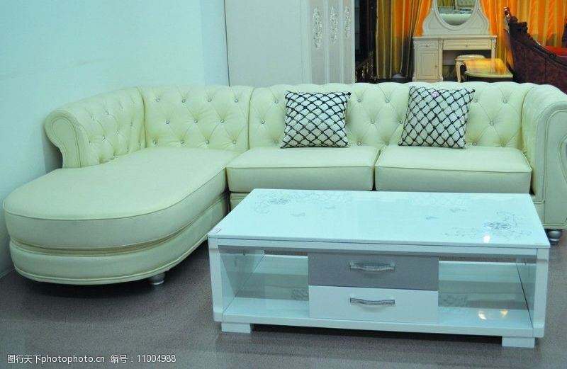 皮沙发韩式高纤沙发图片