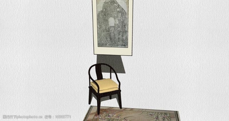 圈椅太師椅和古画图片