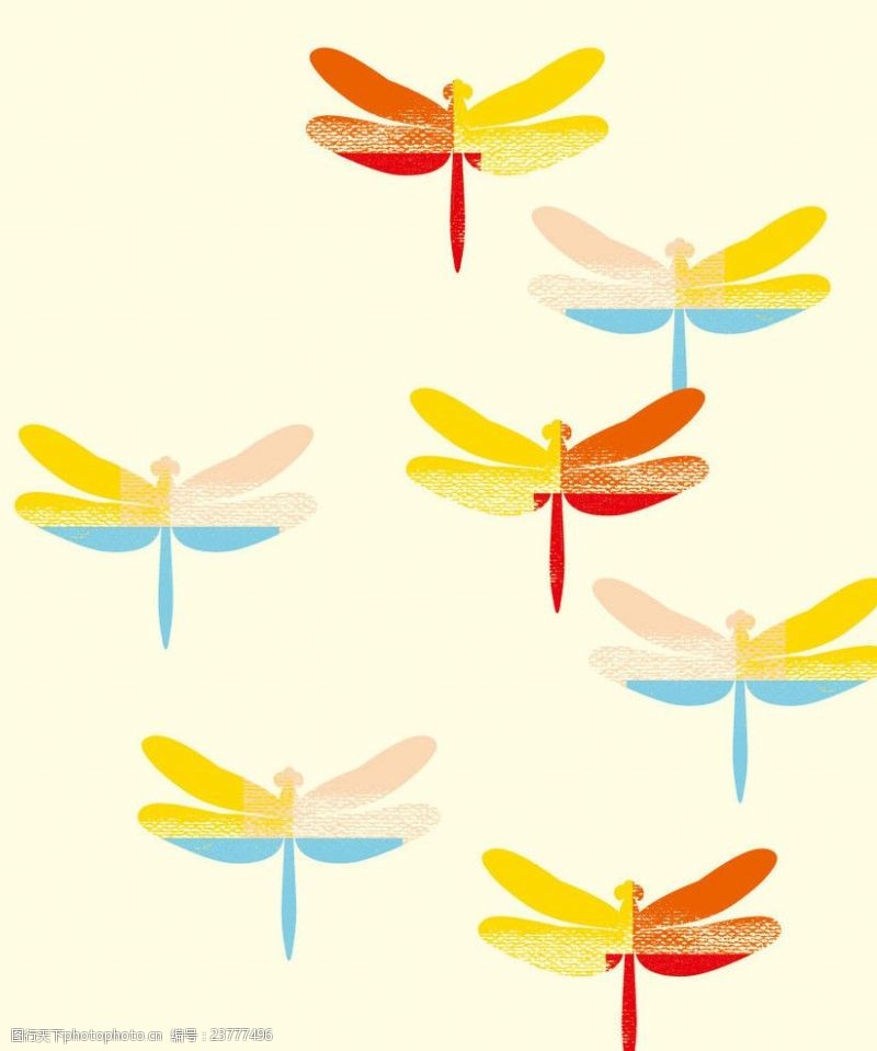 印染花纹蜻蜓