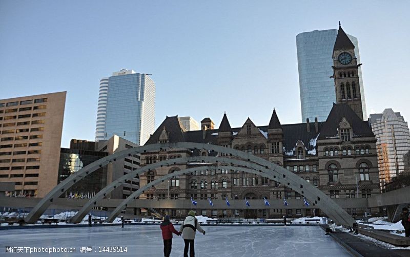 溜冰场多伦多冬季街景图片
