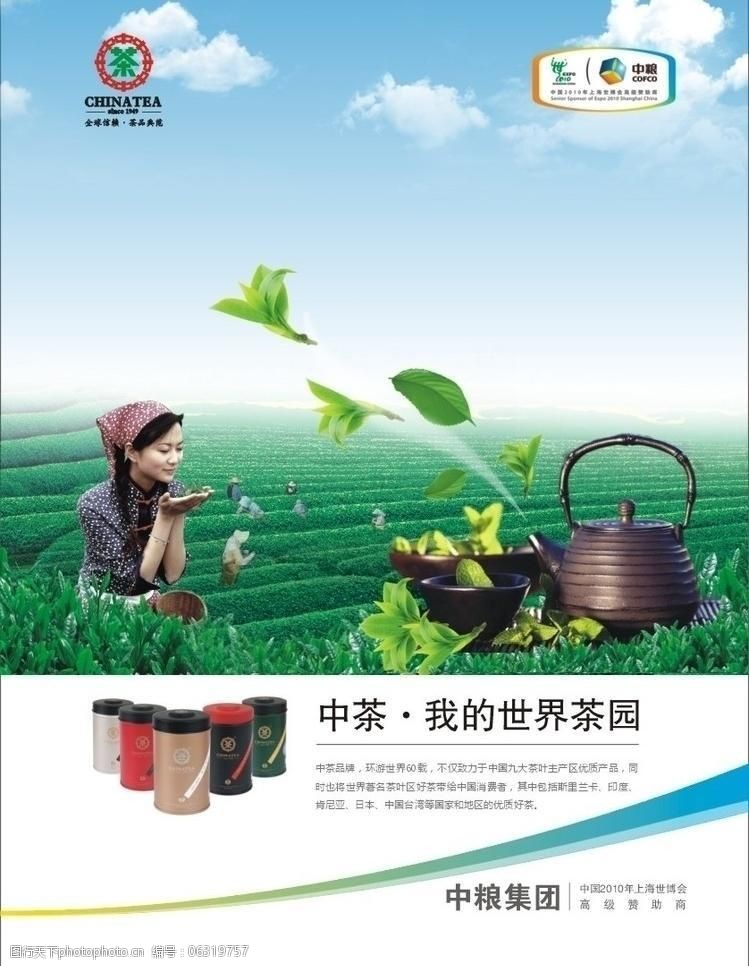 采茶的女人中茶广告图片