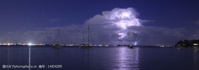 自然闪电凯里湾的闪电图片