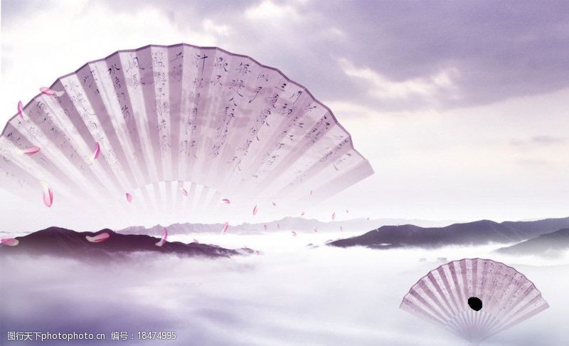 扇子模板下载中国风唯美素材图片
