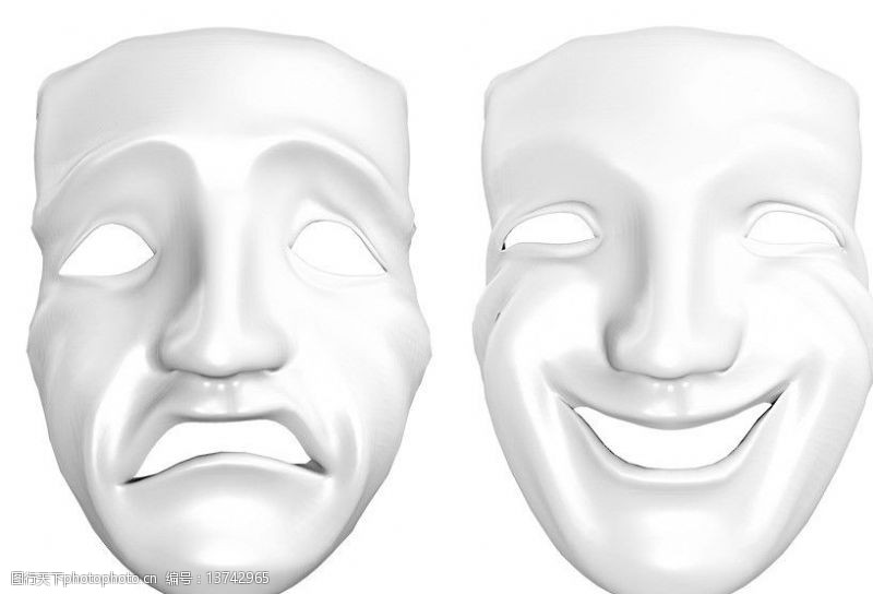 戏剧白色面具图片