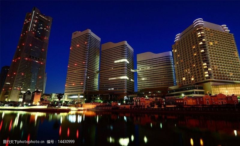 建筑夜景外观横滨夜景图片