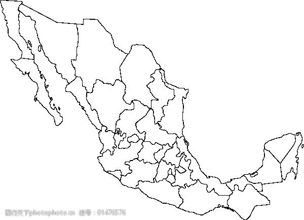 墨西哥的政治地图剪贴画