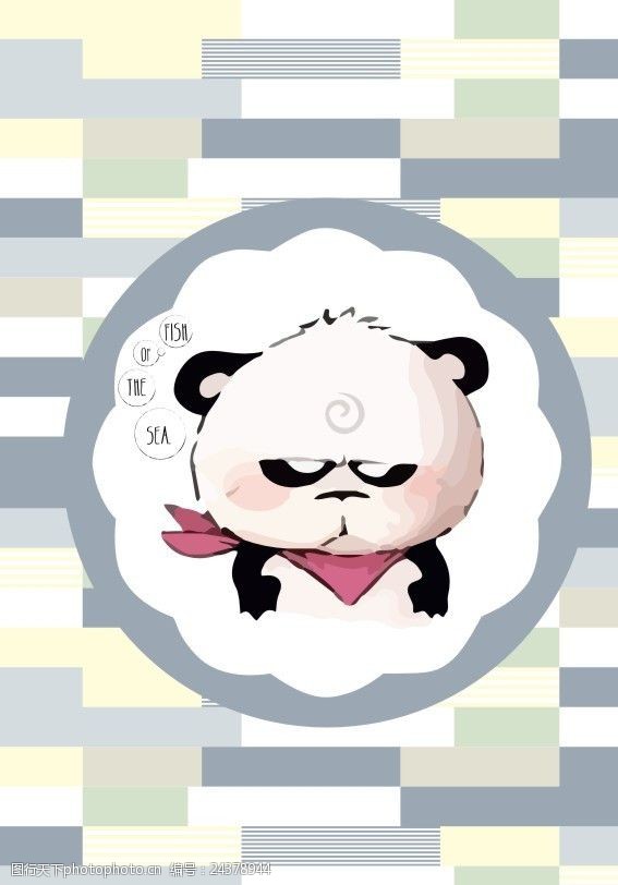 创意t恤模板下载发怒的熊猫