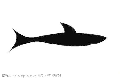 黑色的剪影鲨鱼黑剪贴画