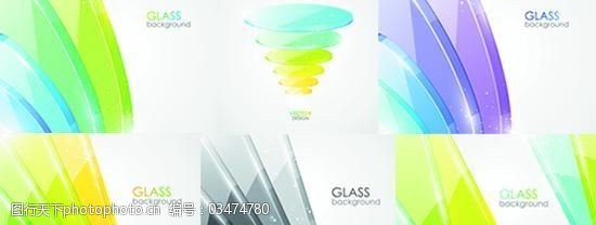 荧光清新色彩晶莹玻璃背景矢量素材