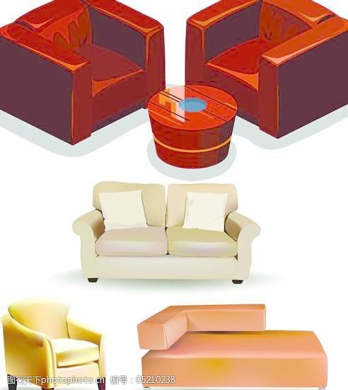 双人座椅免费下载三维皮革沙发座椅矢量素材
