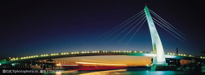 吊桥大桥夜景图片