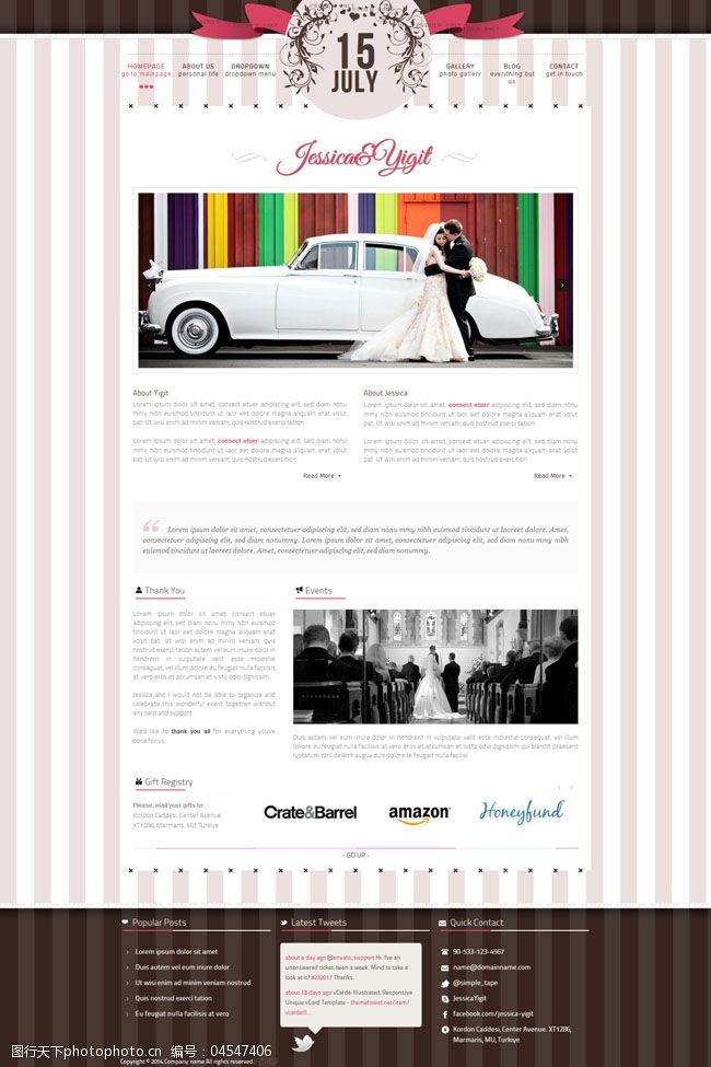 免费婚纱模板婚礼教堂HTML网站模板