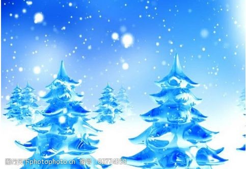 蓝色的圣诞节视频背景圣诞树素材