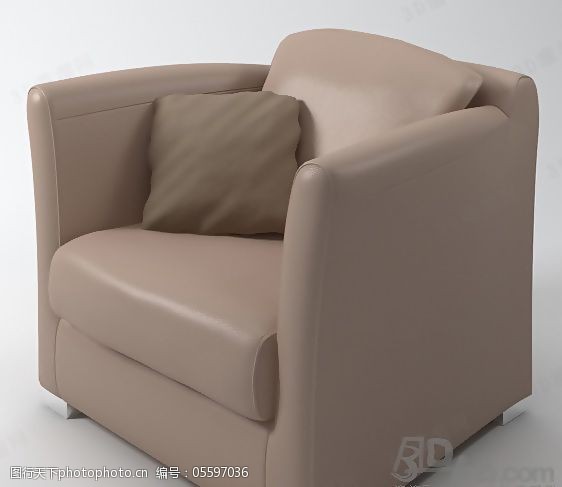 有贴图3D单人沙发模型