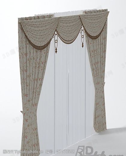 欧式窗帘免费下载3D漂亮的欧式窗帘模型