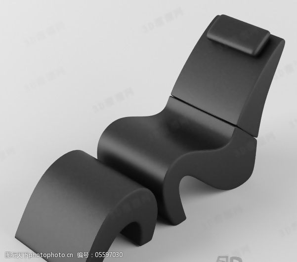 有贴图3D沙发躺椅模型