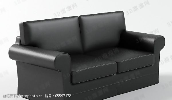 有贴图3D双人沙发模型