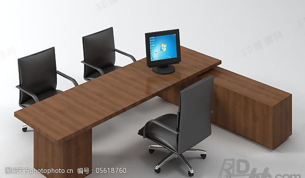 有贴图3D桌椅组合模型
