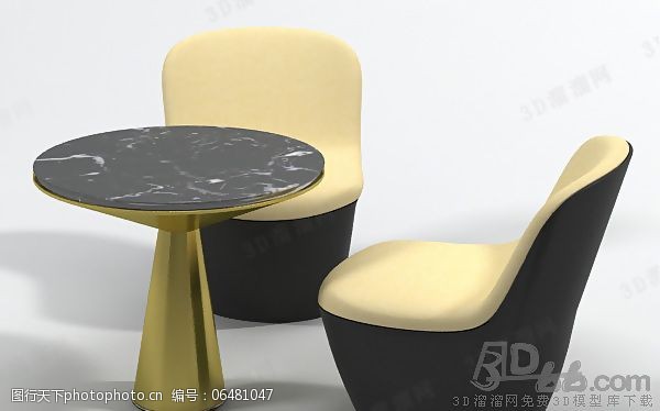 椅子模型3D桌椅组合模型