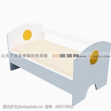 3d模型贴图3D儿童床模型