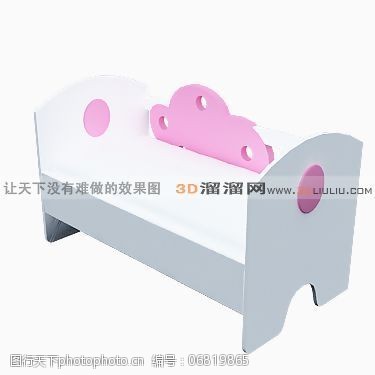 3d模型贴图3D儿童床模型