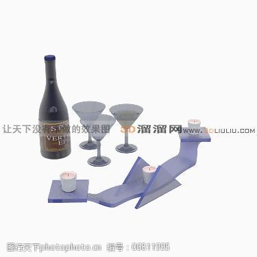 3d模型贴图3D红酒模型