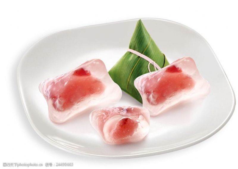 台湾美食清爽蓝莓冰晶粽