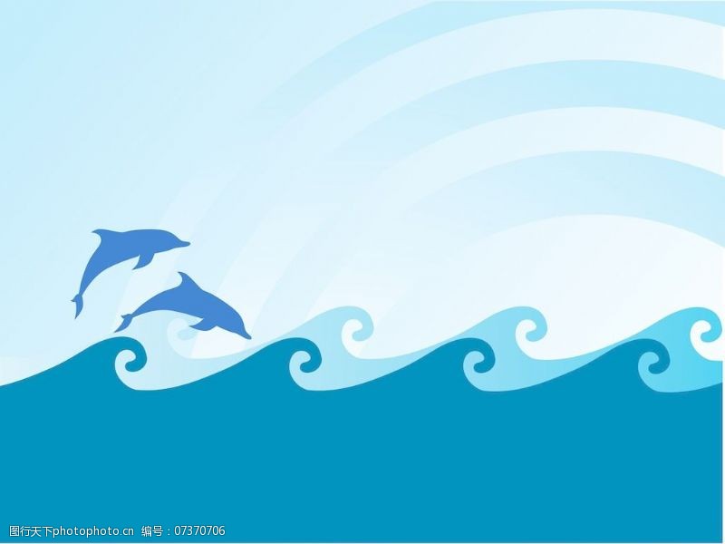 海豚免费下载海浪和海豚在蓝色的背景