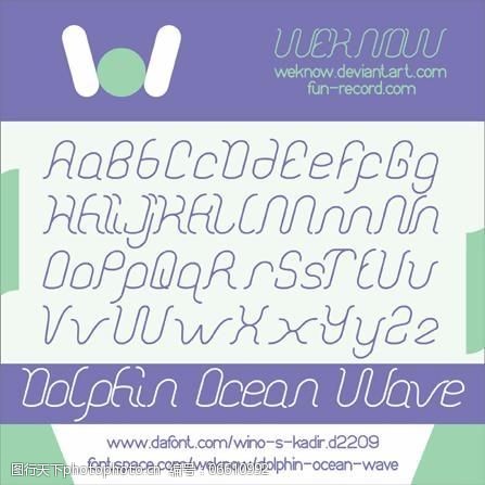 eot海豚海洋波浪的字体