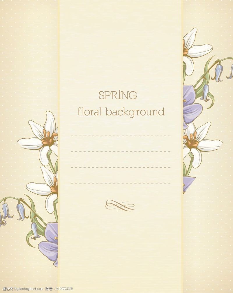 春天的背景春天开花的花卉背景矢量插画