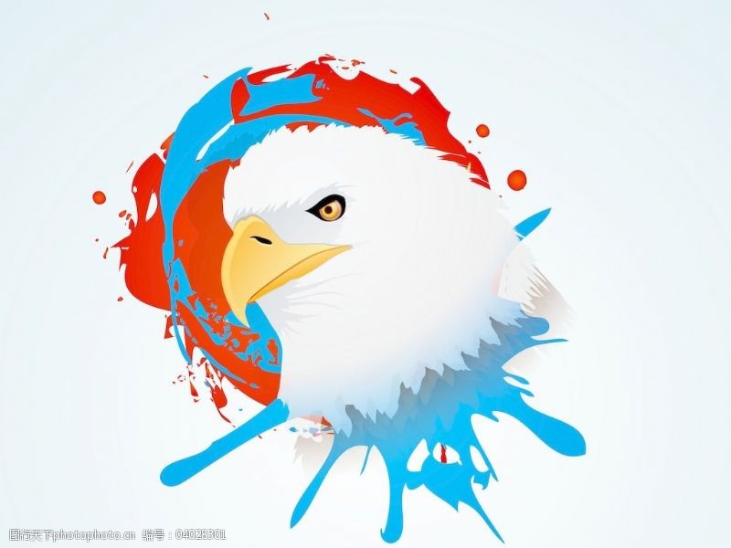 第四七月美国独立日与全国鸟类鹰蹩脚的背景在美国国旗的颜色摘要蹩脚的背景