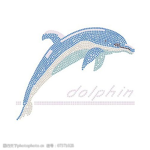 海豚免费下载烫钻动物海豚文字英文免费素材