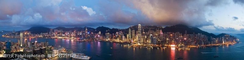 鸟瞰城市香港全景图片