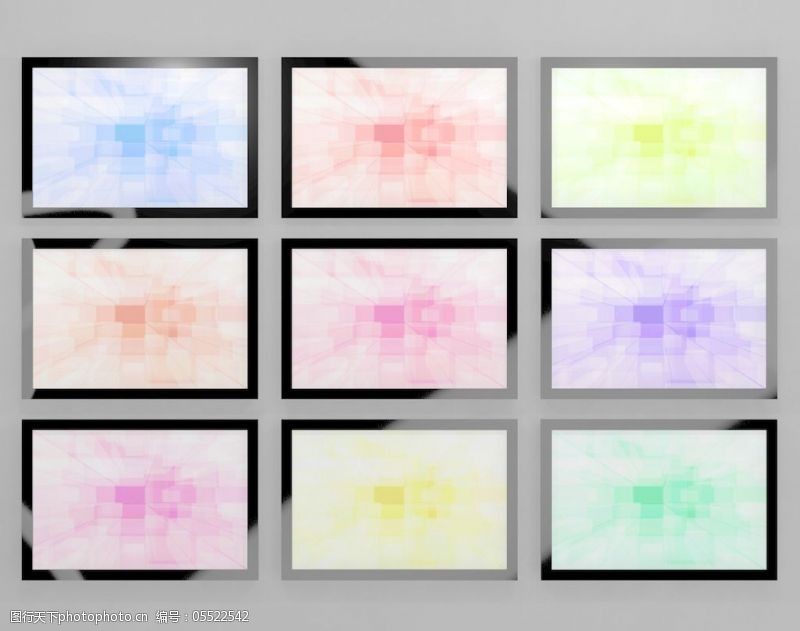 清晰颜色电视监视墙安装在不同的颜色代表的高清晰度电视和高清晰度电视