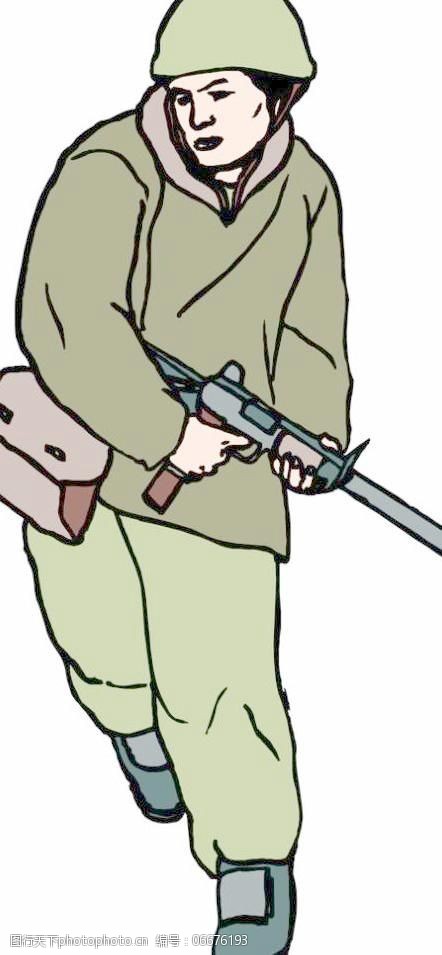 矢量的建筑军人兵人