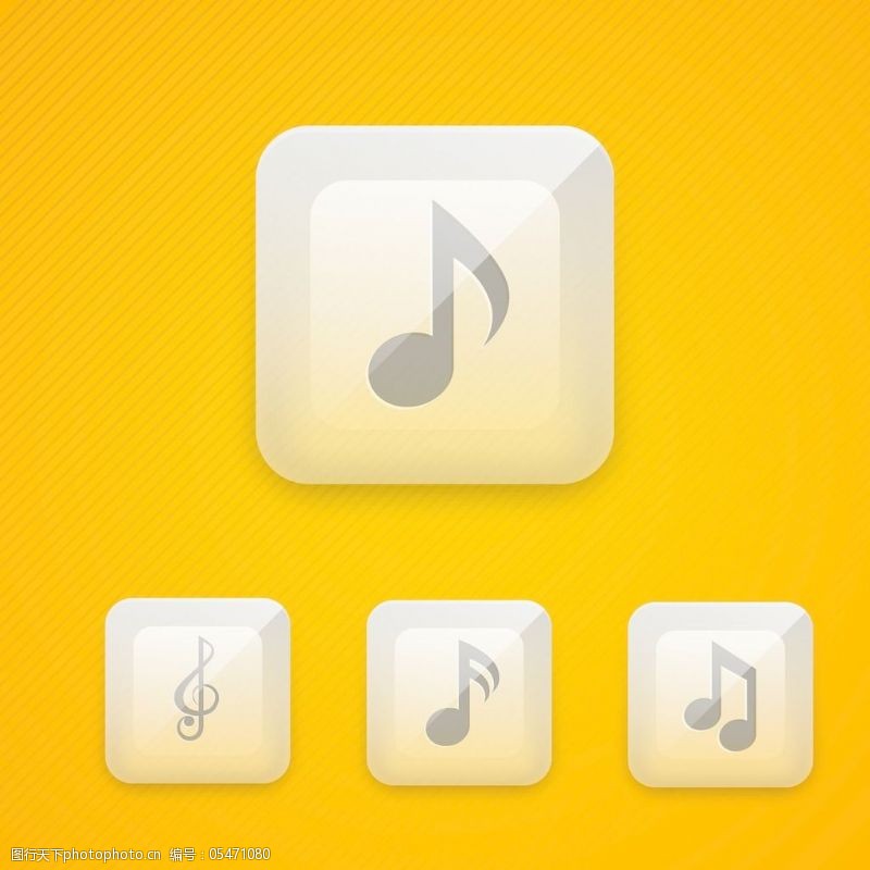 web20设置光滑的音乐Web20图标或者按钮黄色背景