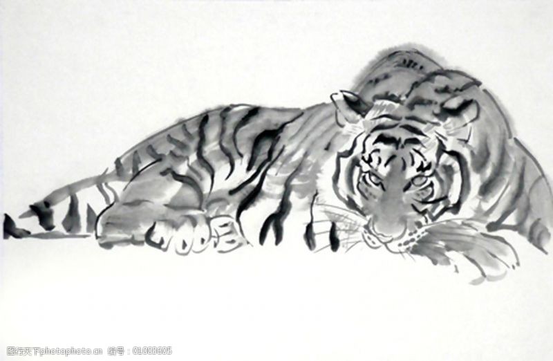 位图动物老虎艺术效果水墨免费素材