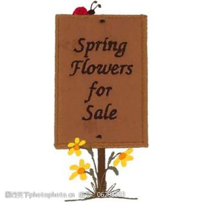 绣花英文springflowersforsale免费素材