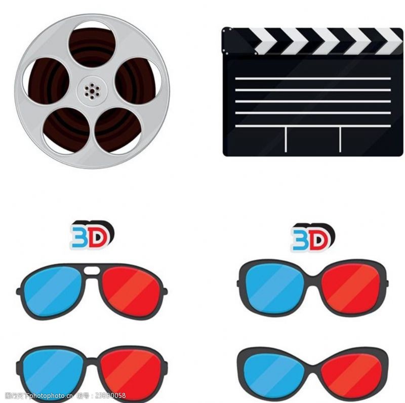 看电视3D眼镜电影元素