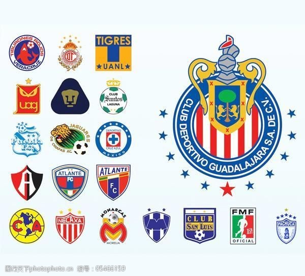 web2020墨西哥足球的标志符号向量集