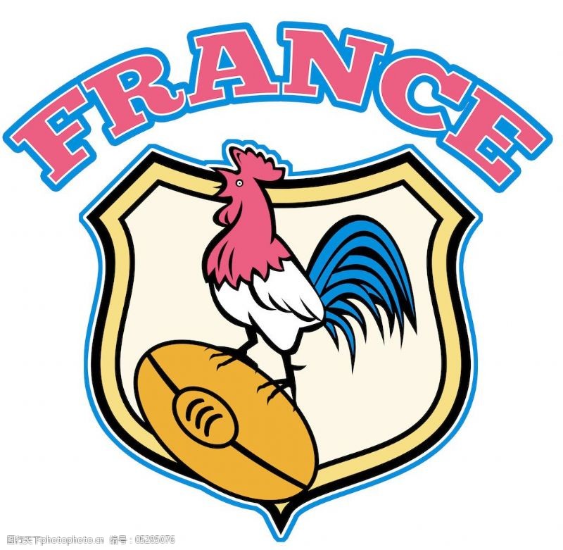 鸡公榄法国橄榄球公鸡公鸡和球罩
