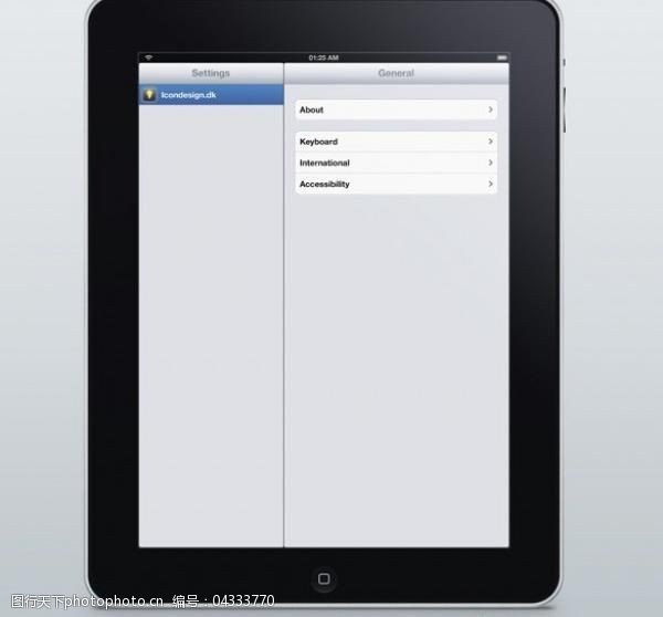 独特的一般设置ipad应用程序接口