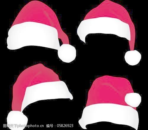 圣诞帽免费下载不同的圣诞帽的设计元素矢量集04