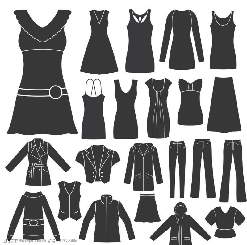 女性用品矢量服装服饰图片