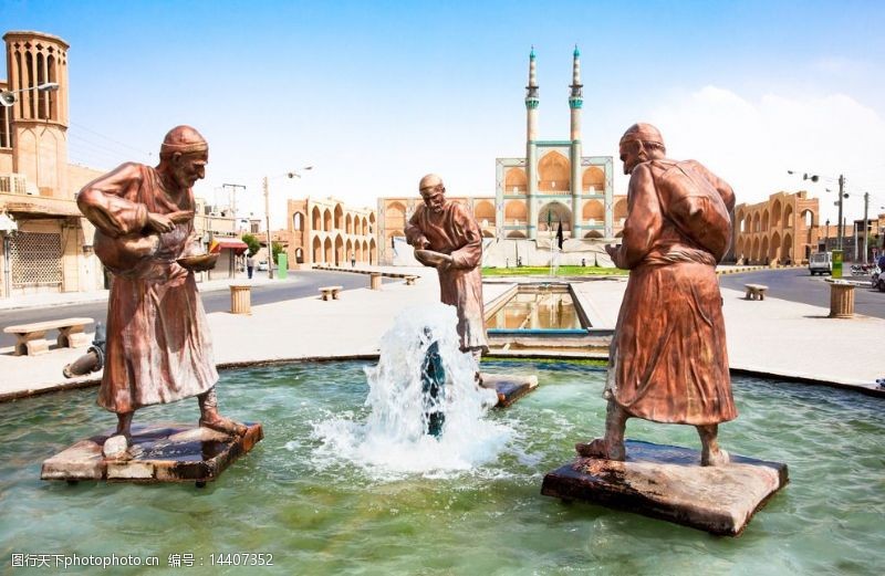雕塑喷泉伊朗皇家清真寺喷泉图片