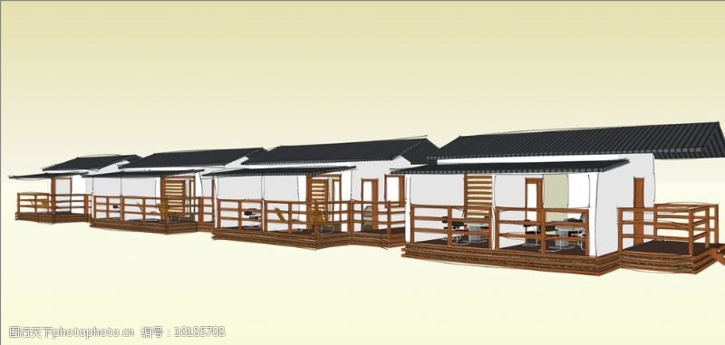 房屋模型水库闲庭设计简单图片