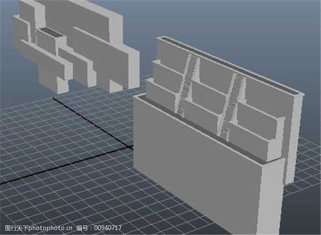 隔层柜模型分层隔板游戏模型素材
