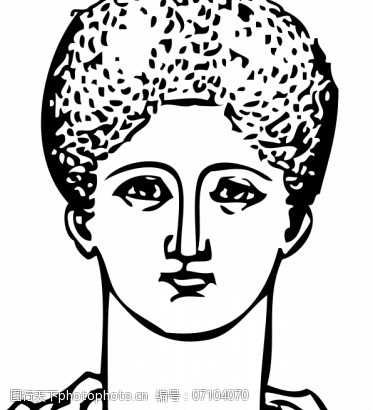 发型美女免费下载古希腊的短发型矢量插画