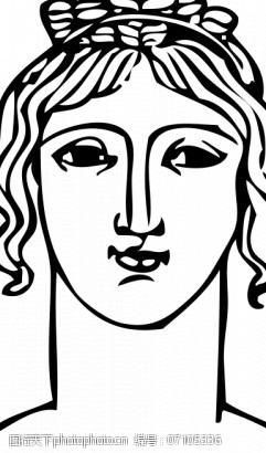 发型美女免费下载古希腊的短发型矢量插画