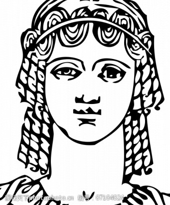 发型美女免费下载古希腊的短发型矢量剪贴画
